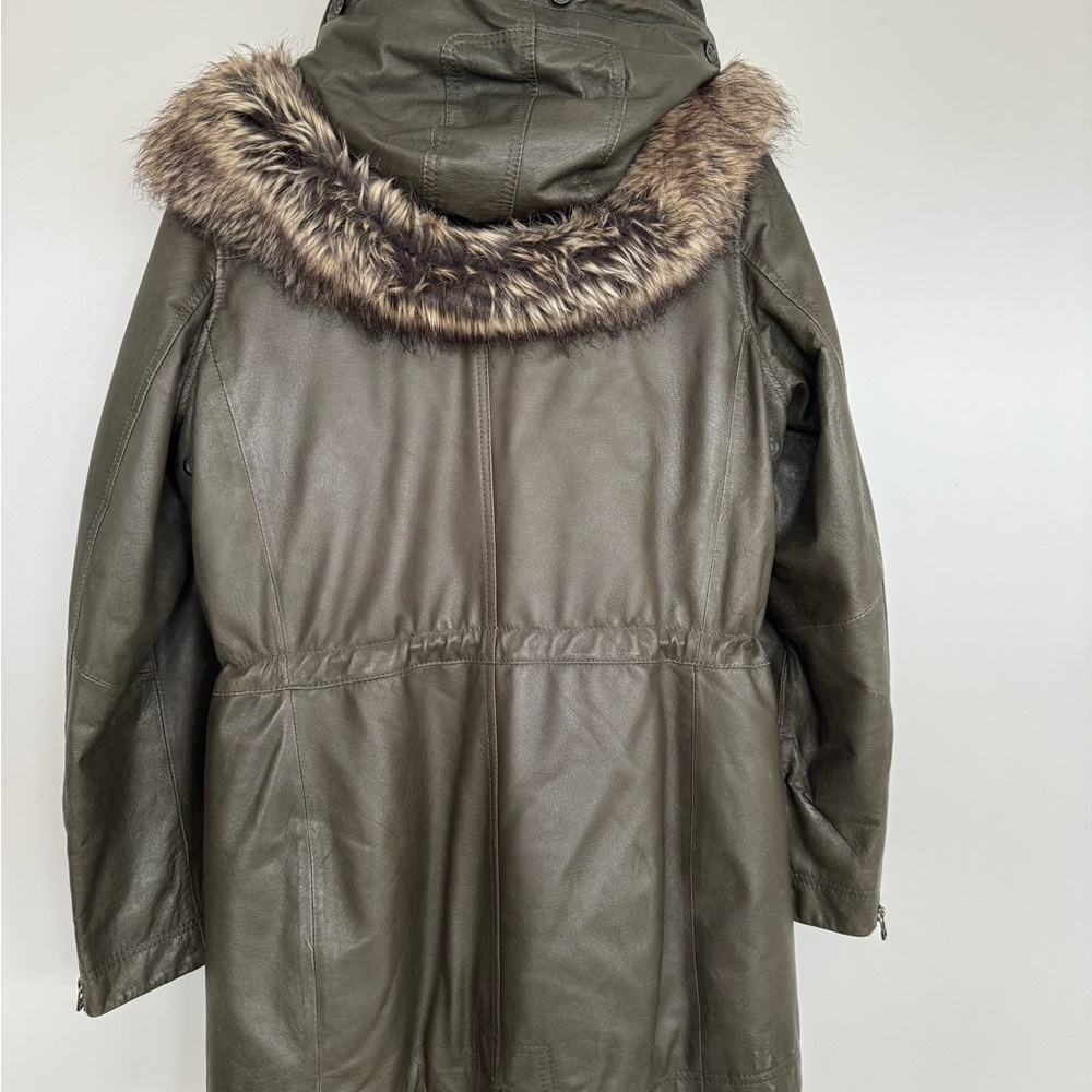 Danier Olive Parka with Faux Fur Lining - Picture 5 of 9